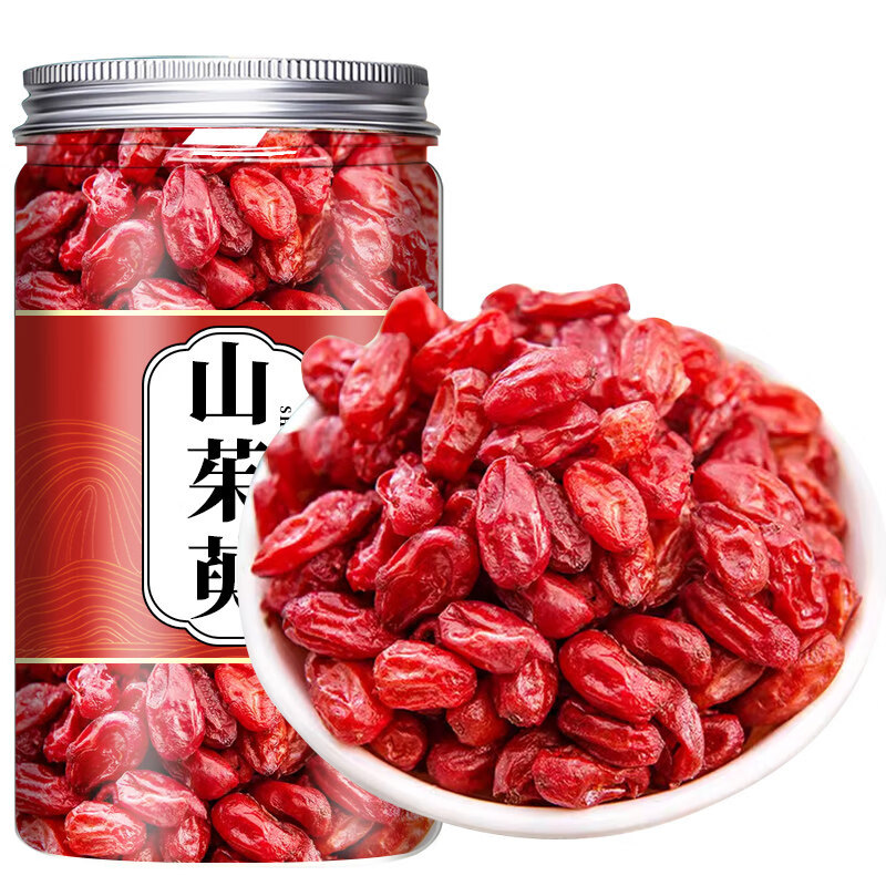 同仁堂（TRT）野生山茱萸中药材【初见成效】正宗无添加新货头茬山茱萸250*1罐 【罐装】去核山茱萸1000g 250g*4罐 泡茶泡水大颗粒新货山茱萸