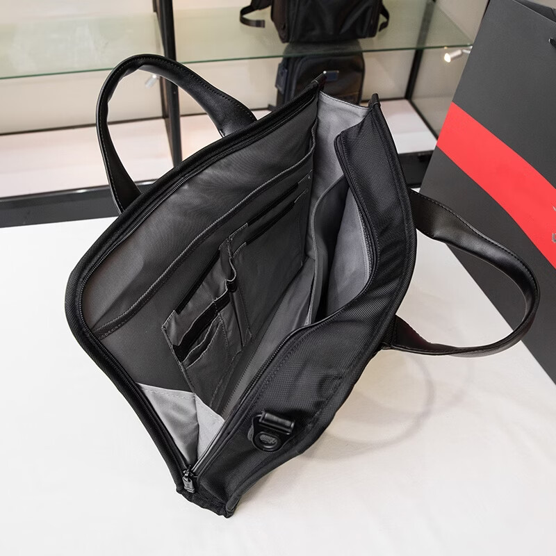 弹道尼龙男士公文包简约大容量商务出差通勤单肩斜手提电脑包 黑色 2603110蓝色