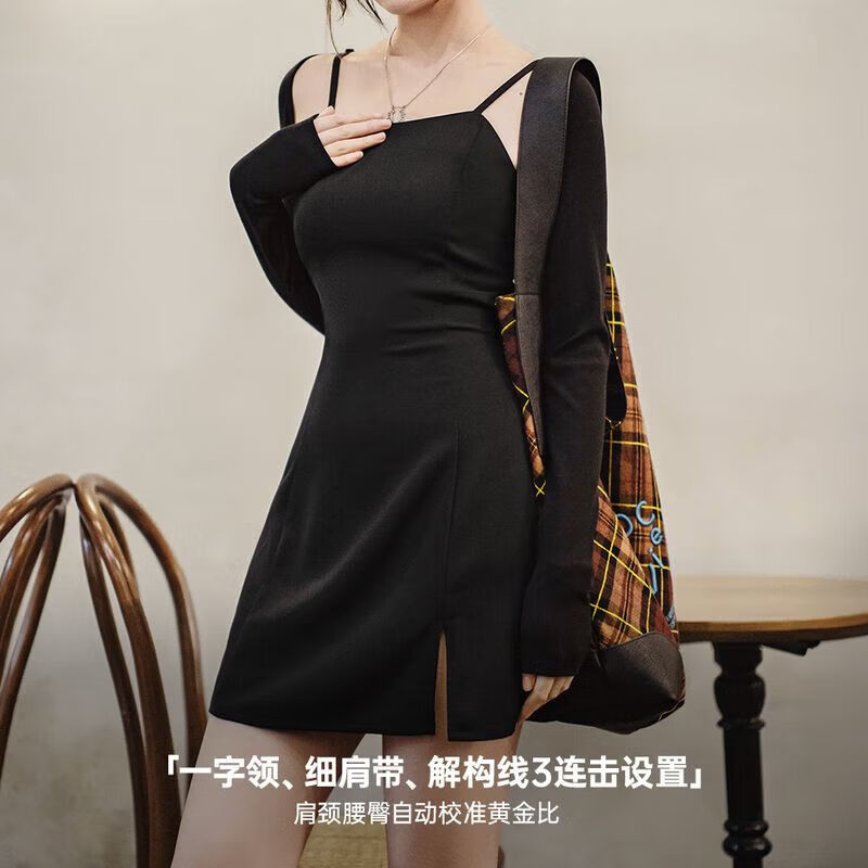 ���� MADEN���պձ��������������ȹ�Ըд�����һ����⹹������ȹ��Ů ����� S 69.9Ԫ