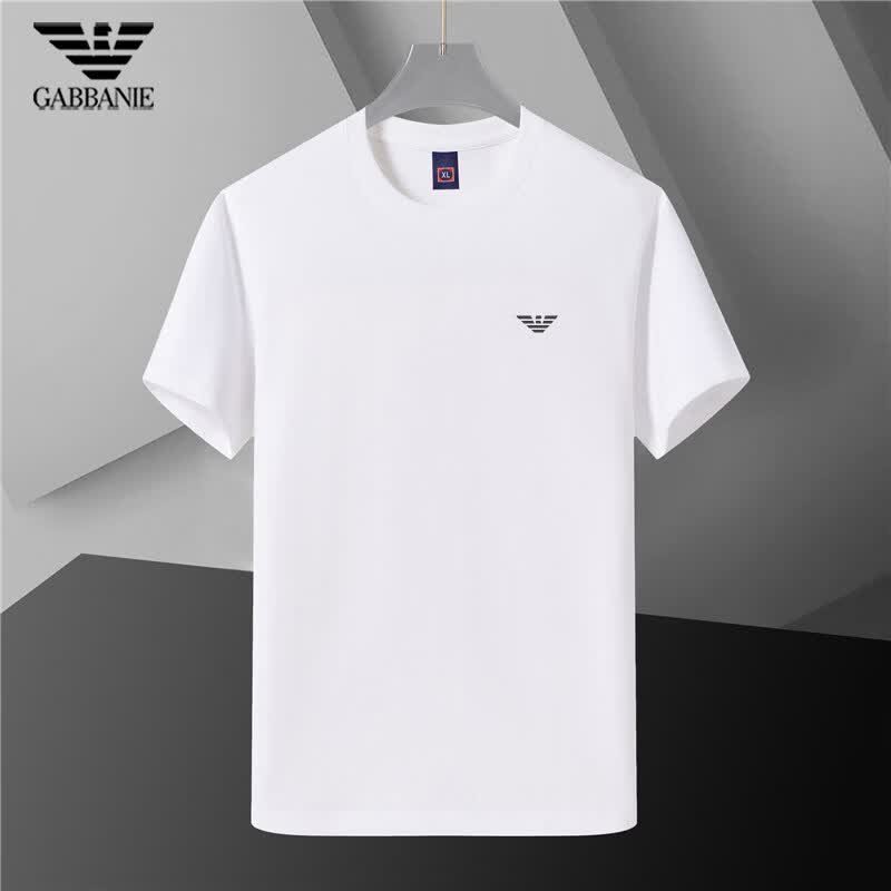 阿玛尼（ARMANI）正品【断码清仓】 纯棉短袖T恤男圆领夏季青年休闲纯色体恤 国际一线品牌白色 XL (推荐110-135斤)