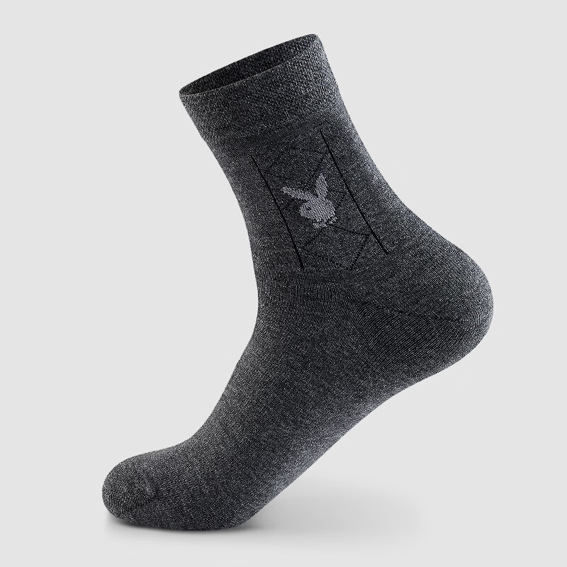 花花公子袜子男士纯棉中筒运动潮袜吸汗轻奢舒适透气 盒装【VIP6612】 6双 均码 (39-44码)