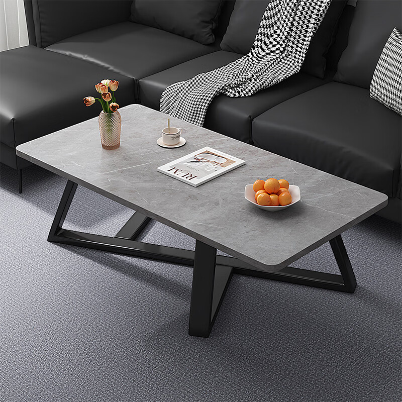 溥畔茶几客厅简约现代办公室沙发高级感小茶桌小户型2025新款 [实木生态板实木腿]莫兰迪灰色120cm