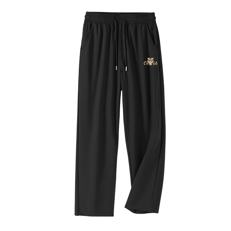 真维斯（Jeanswest）男士冰丝休闲裤夏季凉感透气运动速干青少年宽松显瘦直筒裤子男GW 卡其#ZS金狮子 5XL