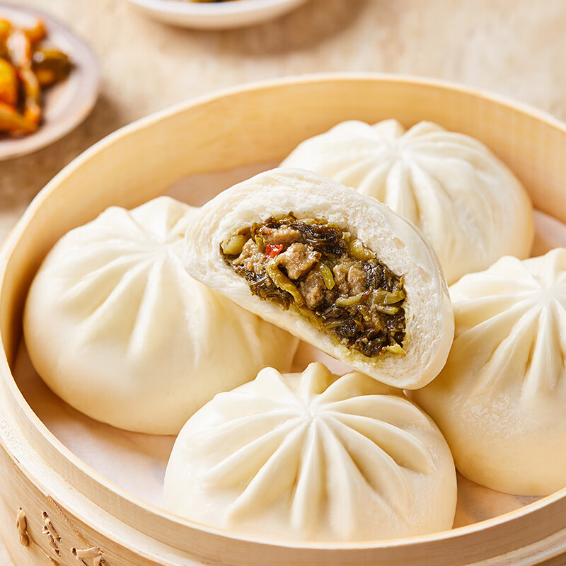 正大 包子速冻早餐包子面点中式早餐加热即食速食 酸菜包600g*3袋