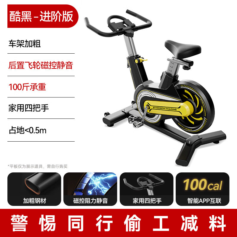 OES动感单车家用款静音室内运动自行车健身房专用有氧减肥器材 【进阶版PRO】加粗车架/后置精钢飞轮/磁控静音/减震坐