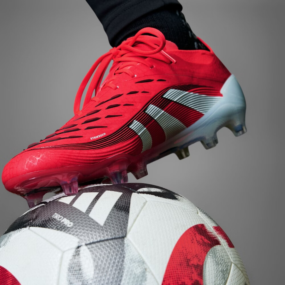 adidas贝林厄姆同款PREDATOR ELITE FT FG翻折鞋舌足球鞋阿迪达斯 亮红/白/黑色 41