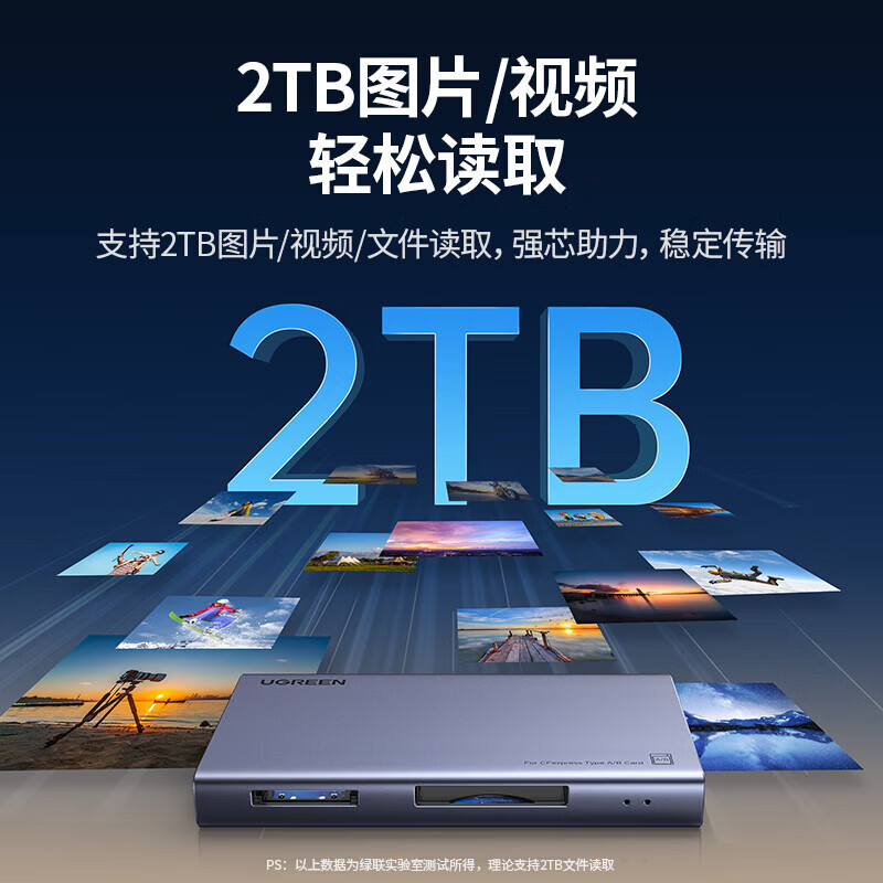绿联（UGREEN）USB/Type-C3.2高速读卡器多功能 cfa/cfb/SD/TF卡支持索尼佳能相机手机无人机CFexpressA/B内存卡 【CFeA+CFeB+SD/TF+供电】【顺丰】 【USB-A+C双接口3.2丨铝合金材质】