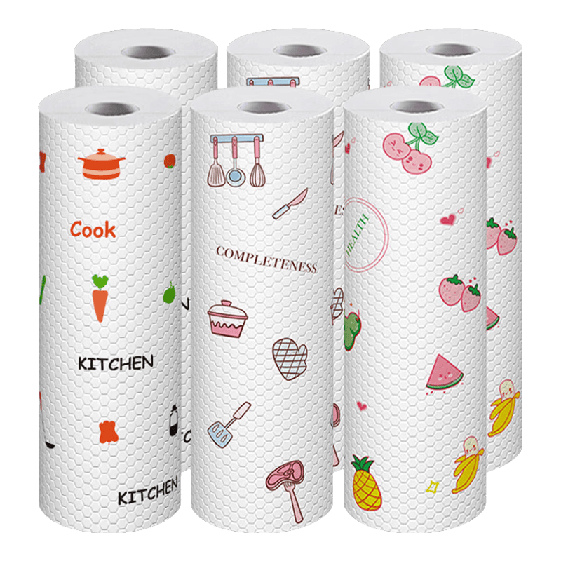 雅高 懶人抹布20*20cm5卷廚房用紙吸油廚房紙巾家用一次性洗碗布加厚 20*20cm【5卷裝】