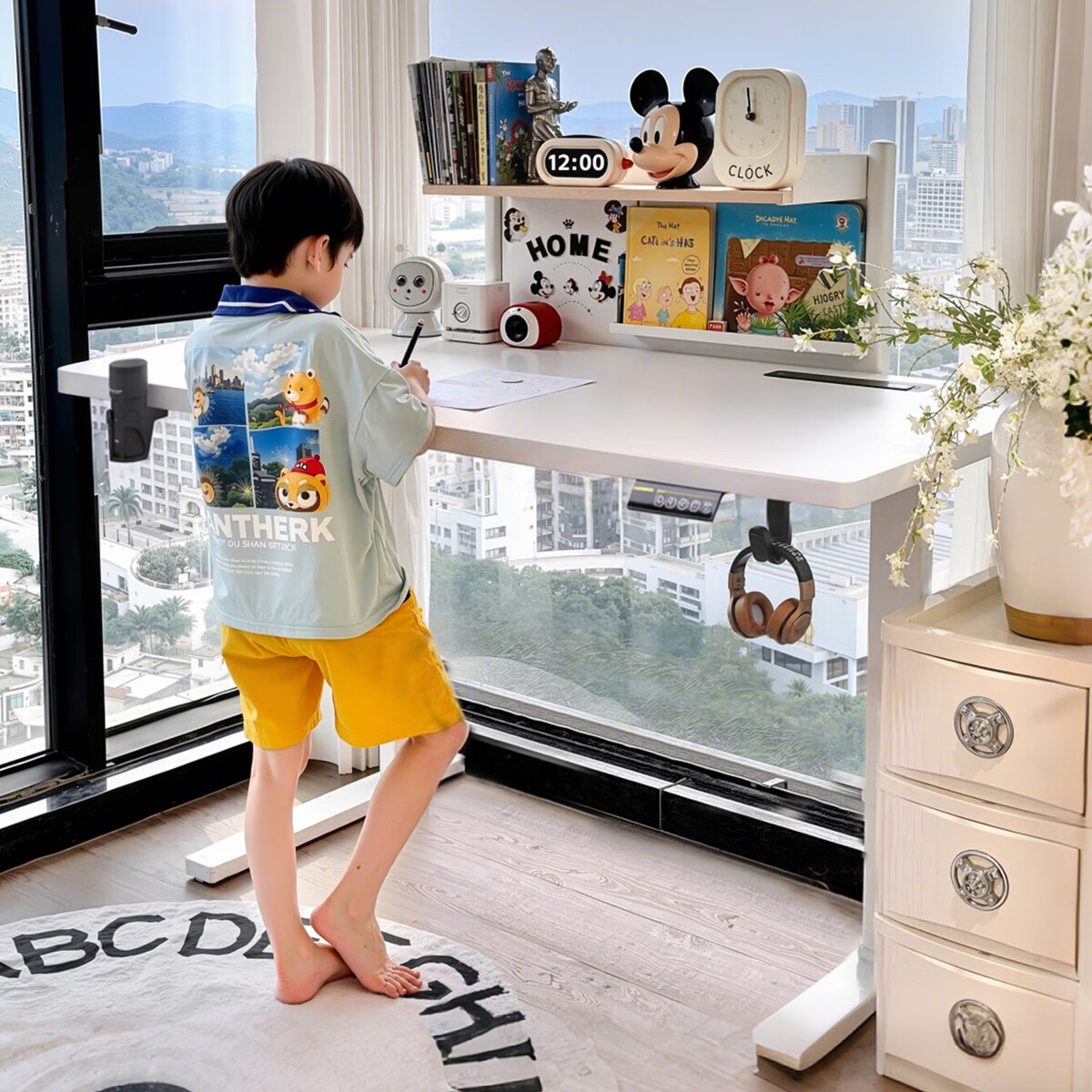 溥畔实木芯电动升降桌电脑桌台式家用书桌学习桌办公桌智能升降工作台 掌柜推荐 120x60x75cm 京东折扣/优惠券