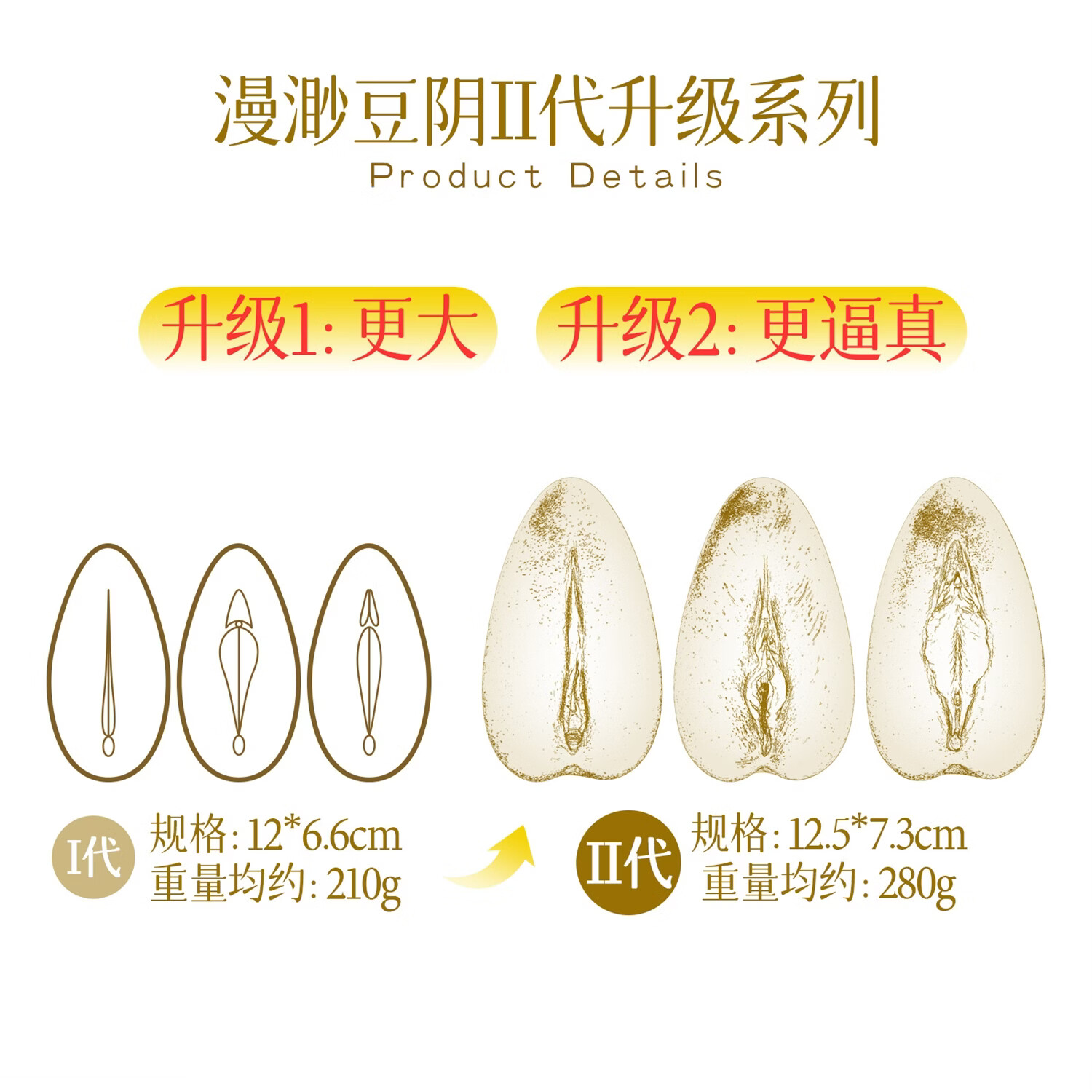 漫渺(ManMiao)豆阴II代飞机杯倒模名器1:1生理阴道玩具收藏成人用品男人情趣 豆阴II代 型号MF44-11 保密发货豆阴II代飞机杯倒模名器男人自慰