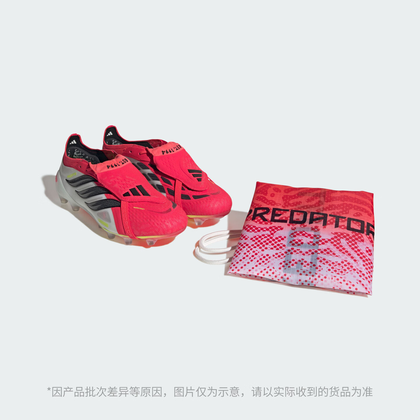 adidas PREDATOR ELITE FT AG人草翻折鞋舌足球鞋男女阿迪达斯 亮红/黑色/白色 43