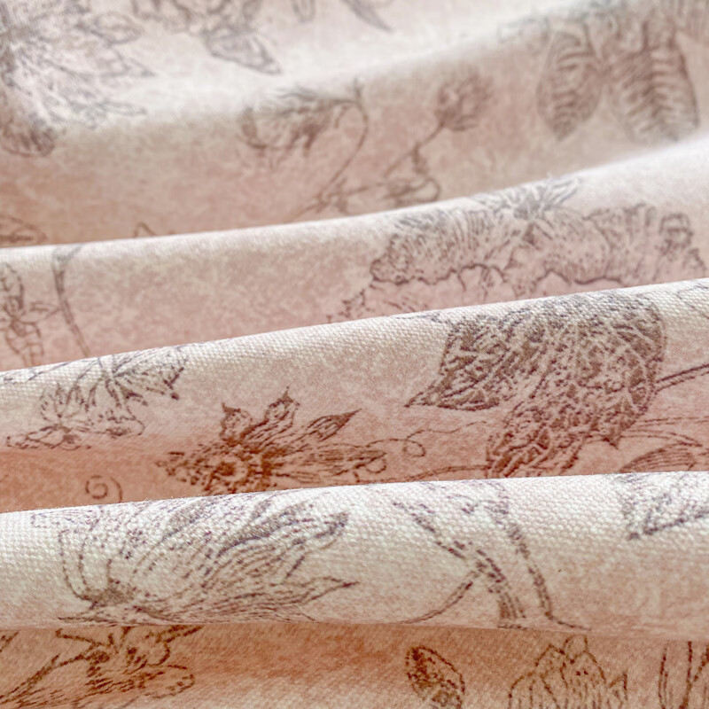 雅鹿加厚老粗布床单单件100原棉亚麻床罩学生宿舍被单三件套单人 木槿 单床单230*240cm