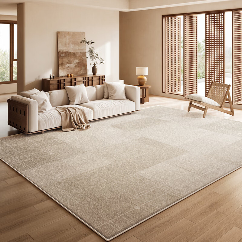 著忆地毯客厅2026新款原木侘寂风高级感防水防污免洗沙发卧室床边地垫 S波斯绒-听寂 定制尺寸【联系客服】