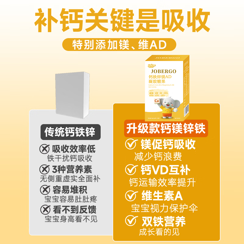 卓贝冠钙铁镁锌四合一婴幼儿0-3岁液体钙镁锌儿童4-17岁官方旗舰店 【体验装】 32粒*1盒