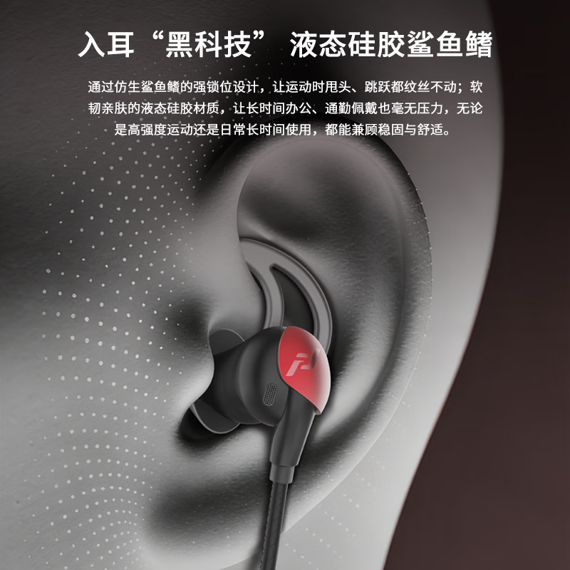 绯乐虹入耳式有线耳机type-c接口主动降噪手机电脑多场景吃鸡三角洲fps游戏专用带麦听声辨位音乐耳塞 赤墨黑【Type-C带麦】（赠1米USB转接线）