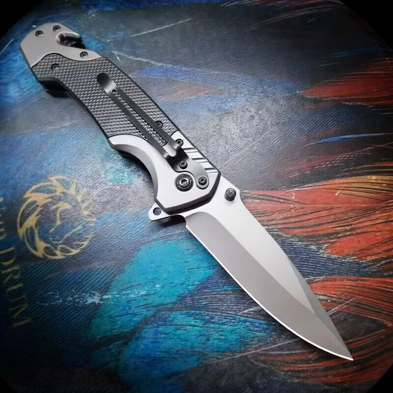 中掌柜折叠刀便携水果刀户外生存小刀锋利高硬度露营随身刀具防身自卫刀 [精工制造]X50灰钛折叠刀[不锋利包退] 60°以上