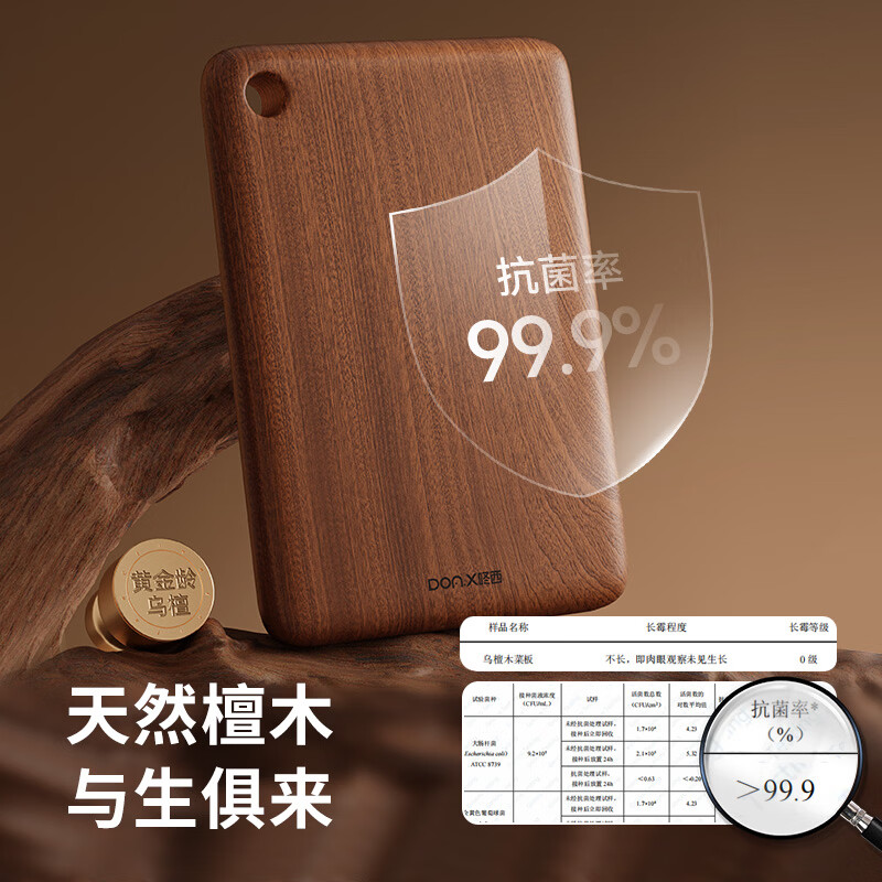 咚西乌檀木整木切菜板南非进口实木抗菌防霉双面案板厨具菜刀砧板耐砍 【乌檀木整木】36*24*2.5（2-4人）