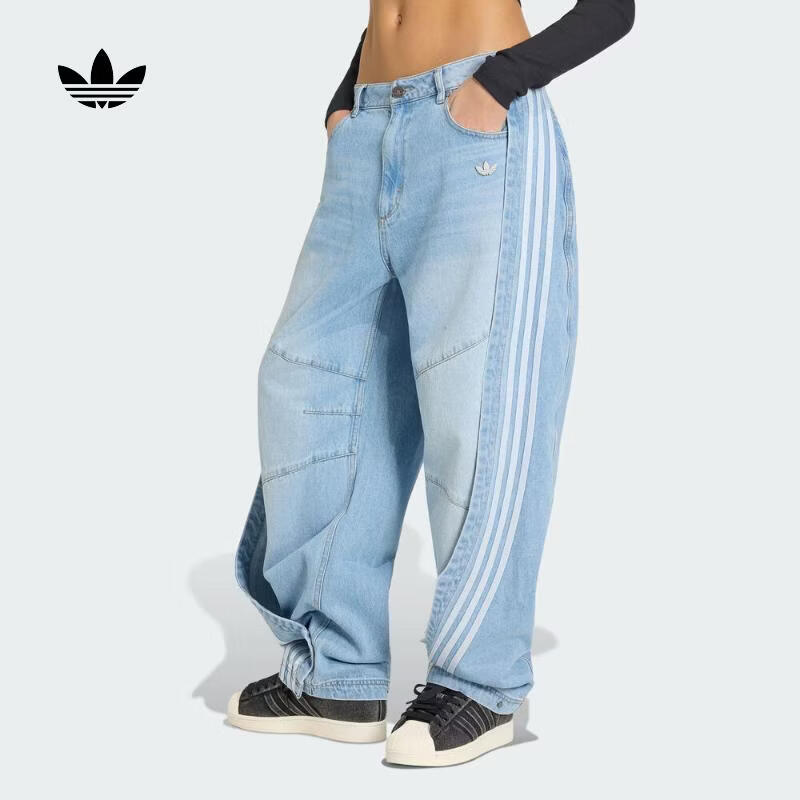 阿迪达斯 adidas【滔搏运动】三叶草女子BANANA DENIM牛仔裤 KY5188 24