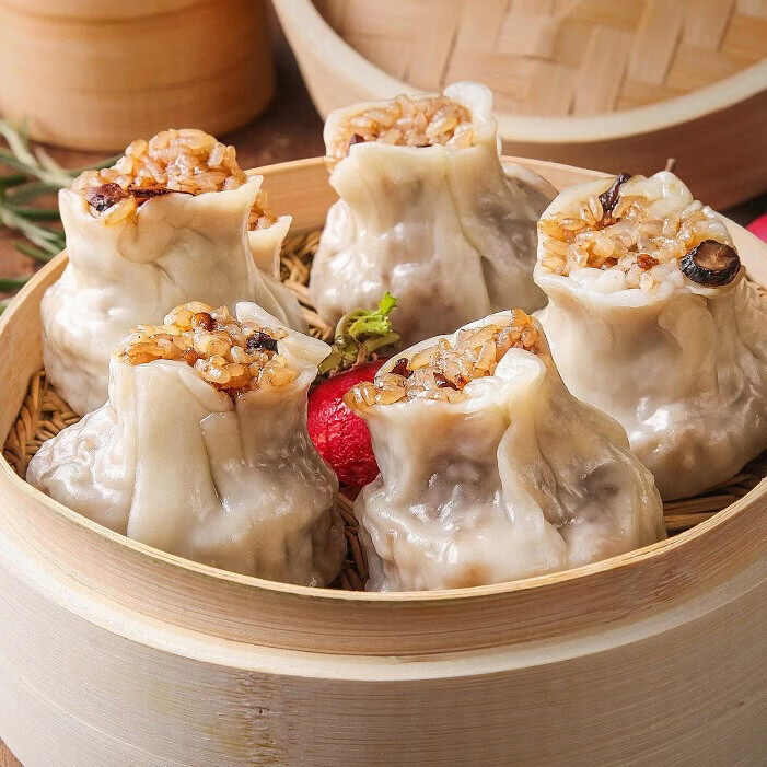 百粤名典广式烧麦香菇猪肉糯米1kg速冻烧麦早餐半成品速食家庭装大包装 糯米烧麦1kg