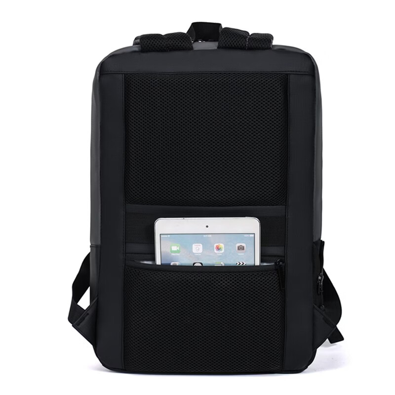 男士商务大容量轻便电脑双肩包适合大学生高中生出差旅行使用 卡其色 15.6