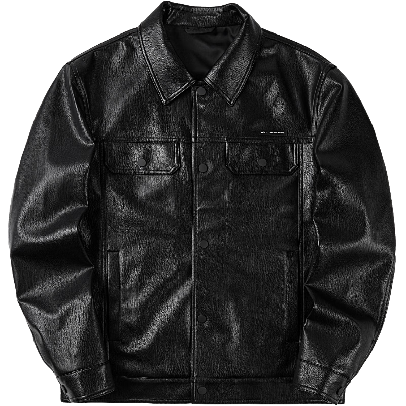 海澜之家（HLA）夹克男26新秀场同款山不在高系列pu皮外套男春季 黑色84 L 175/92A 推荐137~150斤