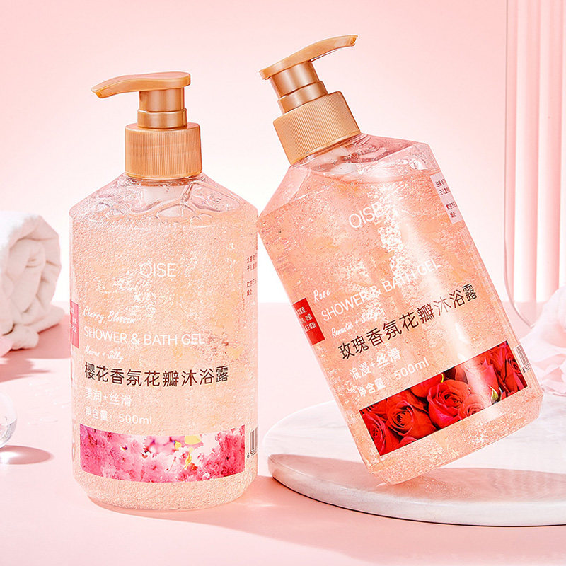 琪瑟玫瑰香氛花瓣沐浴露乳清爽嫩肤保湿持久留香控油深层清洁家庭装 玫瑰香芬沐浴露500ml x1瓶