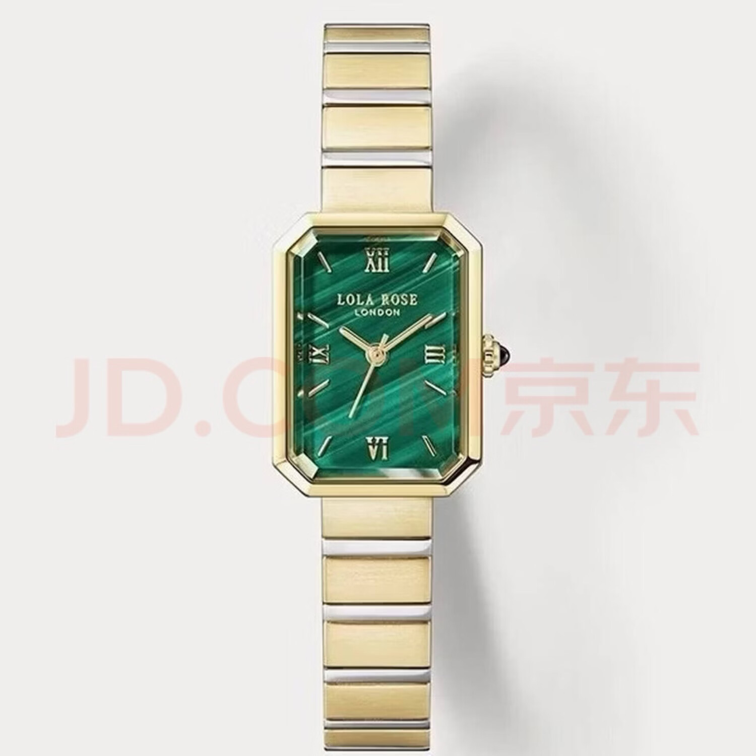 LOLAROSE罗拉玫瑰经典玫瑰方糖小绿表闪耀款手表女士轻奢新年礼物 孔雀石闪星刻度