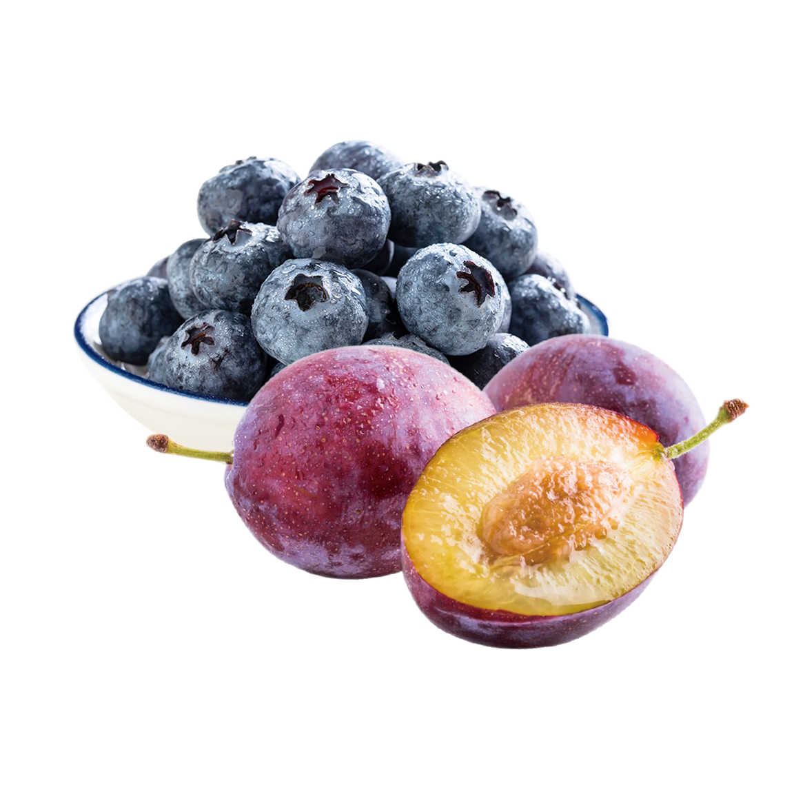 京鲜生 智利西梅2斤+云南蓝莓6盒18mm+125g/盒 水果礼盒 源头直发