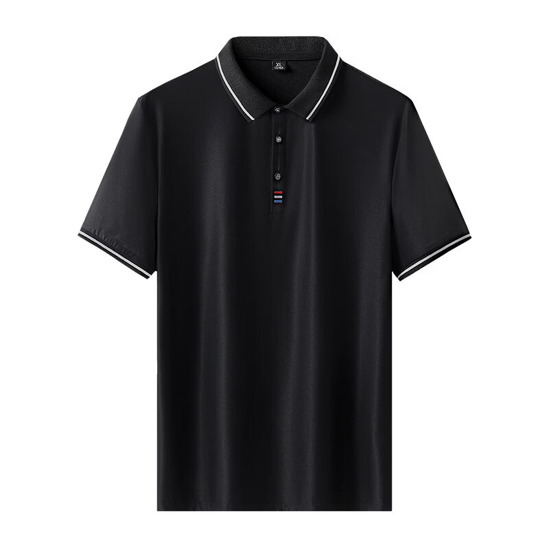 七匹狼（SEPTWOLVES）Polo衫男装特大码夏季胖子加肥佬加大号超人冰.丝镂空有领短袖T恤 橄榄绿 8XL 【240-260斤】