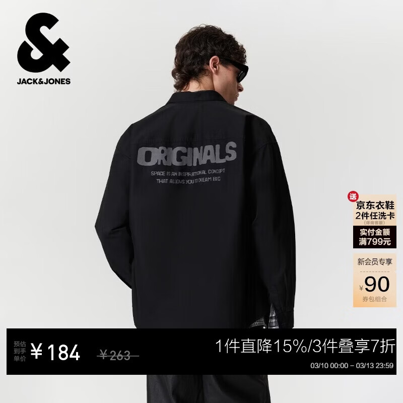 �ܿˡ���˹��JACK&JONES�� �����＾�ٴ��޳���2025���¿����ʷ��쳤��ͨ������225305018 174.38Ԫ