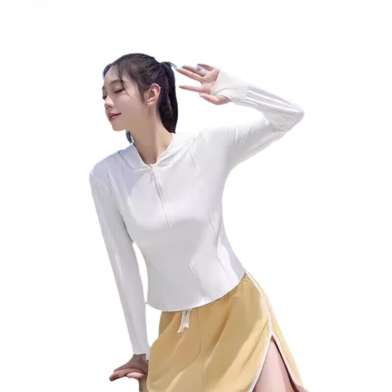 优U试衣间2026蕉木下夏季防晒衣衣服新款瑜伽冰丝防晒衣女夏修身 浅灰色(修身款) L (110-130斤)