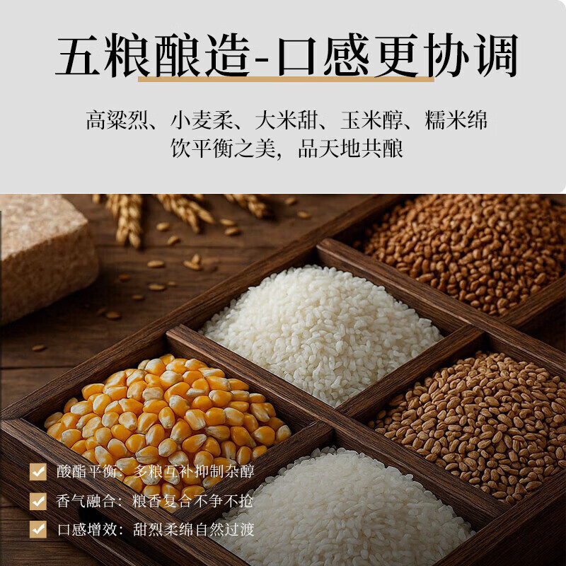 不老潭纯粮食酒高粱酒浓香型白酒口粮酒散装高度纯粮酒白酒桶装泡酒 52度 5L 1桶 大曲纯粮  五粮浓香【新老包装随机发】