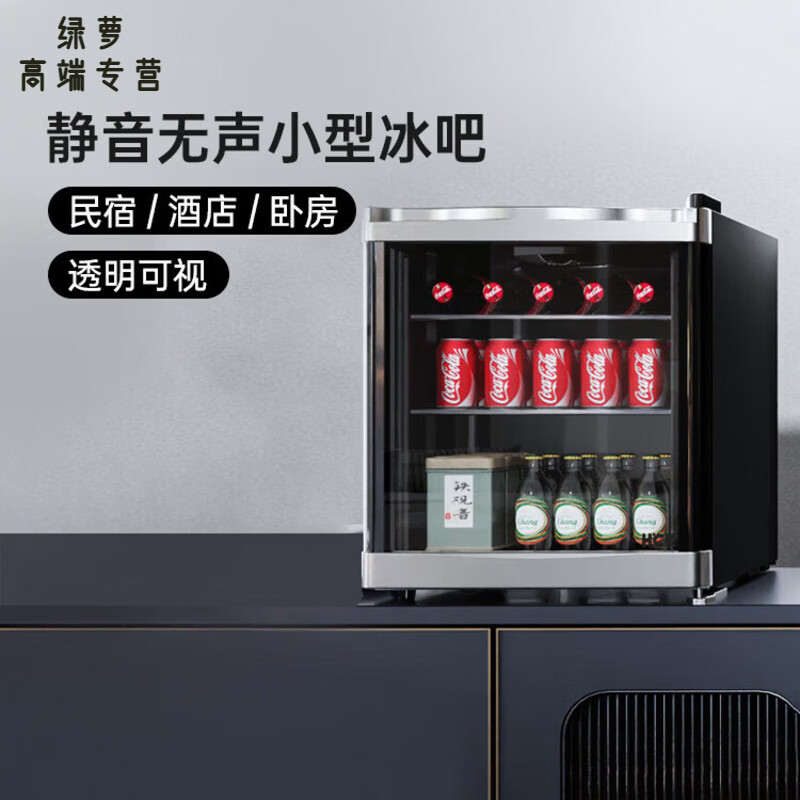 GIOIO法国进口品质轻奢冰吧家用客厅办公室小型迷你茶叶冷藏柜小冰箱 黑色