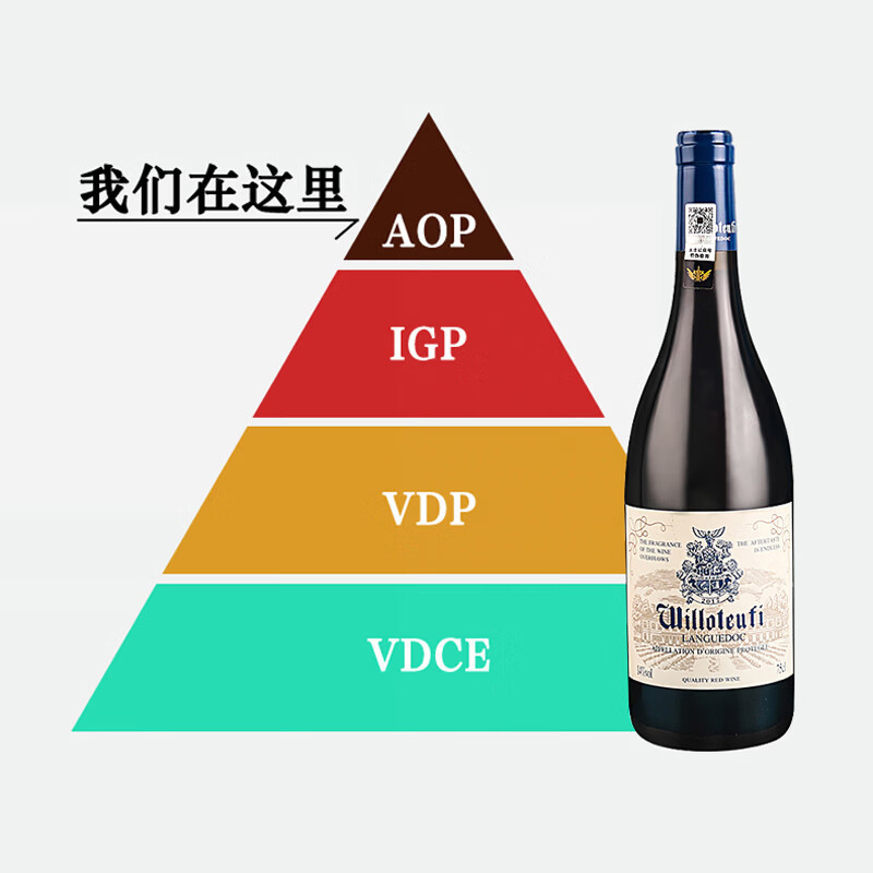 威珞特菲法国朗格多克AOP原瓶进口 卡奈甄选干红葡萄酒红酒14度750ml 整箱6支装