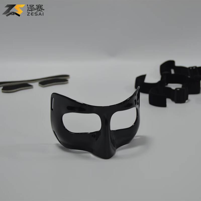 泽赛篮球面罩护鼻面部运动护具 吸汗贴 松紧带 适用对抗运动保护护具 通用款均码儿童成人款篮球护具头戴式装备保护鼻子面部 黑色儿童篮球面罩成人防护面具通用款头戴式篮球面罩
