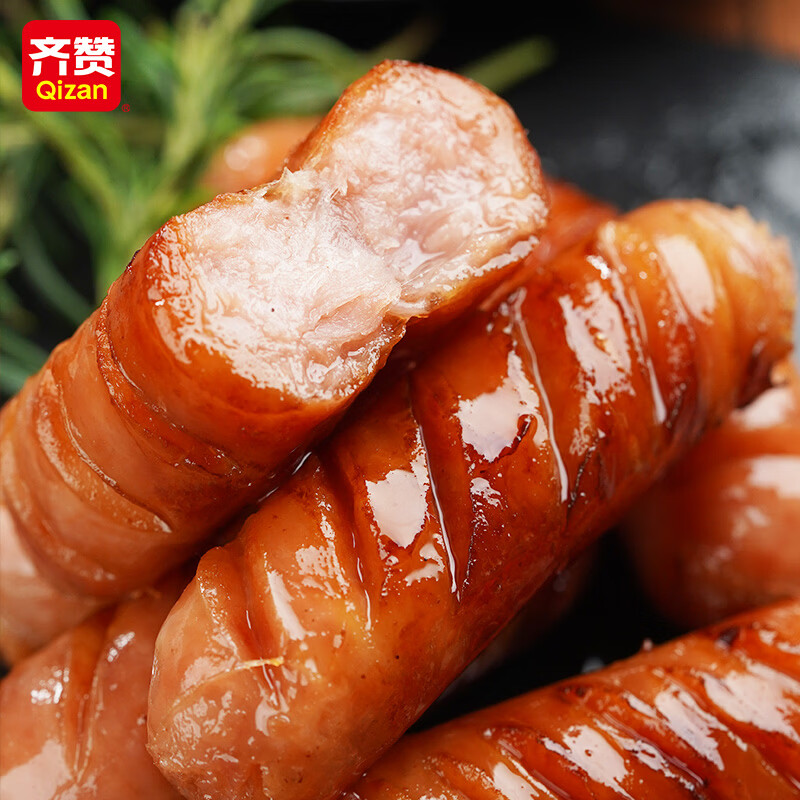 齐赞【顺丰包邮】4号肉爆汁烤肠精选后腿肉肉含量≥85%台式火山石烤肠 4号肉爆汁烤肠黑椒味400g*4袋