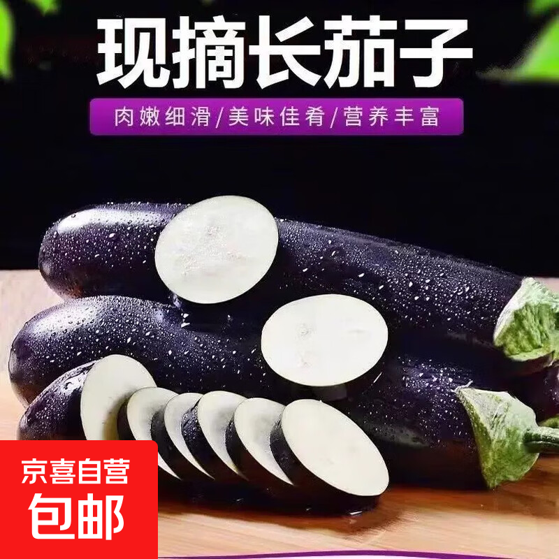 寿光农家紫茄子新鲜现摘绿把黑茄 烧烤炒菜煲汤 带箱2斤净重1.8斤