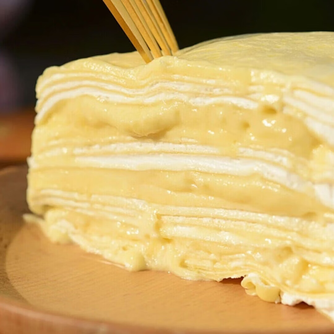 泰国金枕榴莲千层蛋糕≥45%榴莲添加甜品点心西式糕点网红爆浆 泰国金枕榴莲千层蛋糕400g*2盒