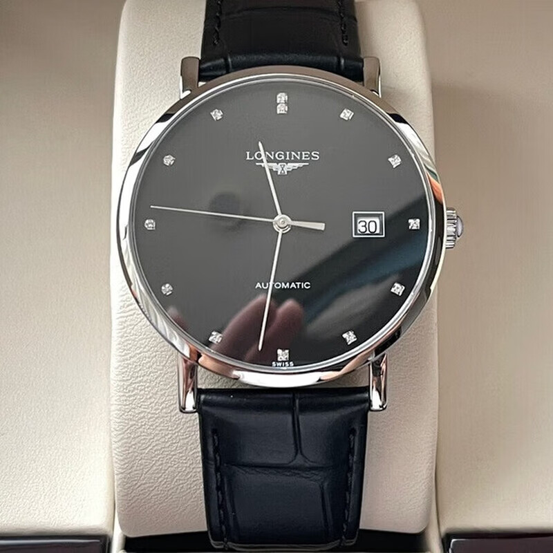 浪琴（LONGINES）【二手99新】浪琴男士手表（LONGINES）博雅系列 商务休闲男士超薄全自动机械瑞表 瑞士品牌天文台认证 39mm 黑盘皮带 L4.910.4.57.2