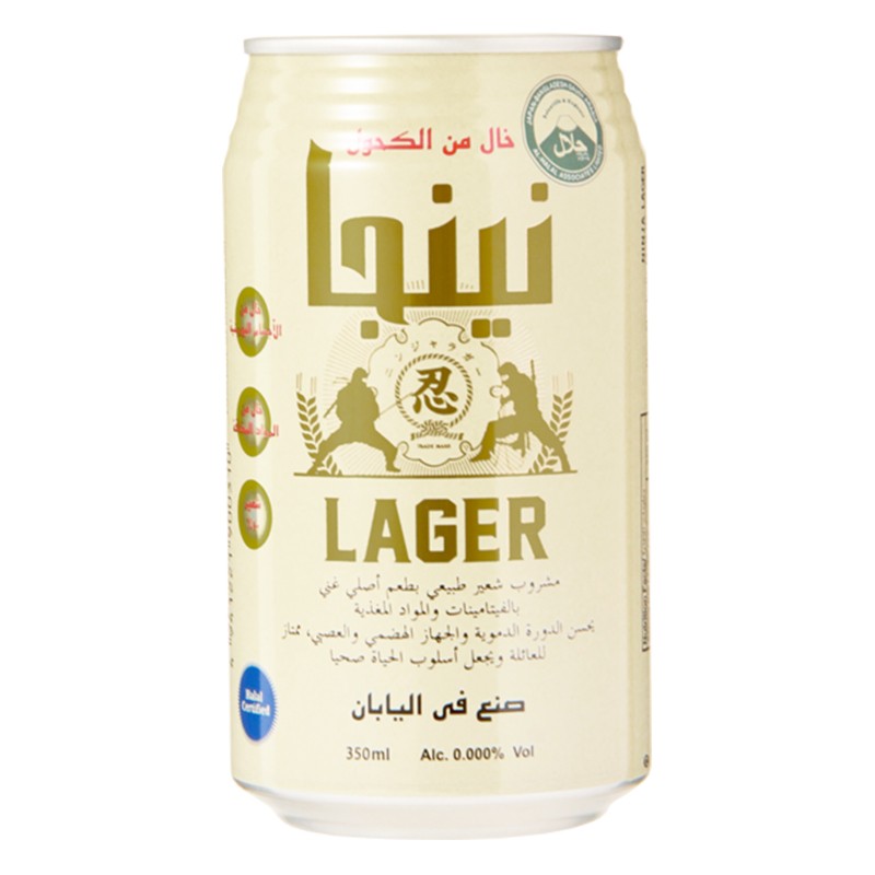 NINJA LAGER全日空 日本原装进口啤酒 NINJA LAGER无酒精麦芽啤酒350ml组合装 350mL 24瓶 组合装 +赠6罐