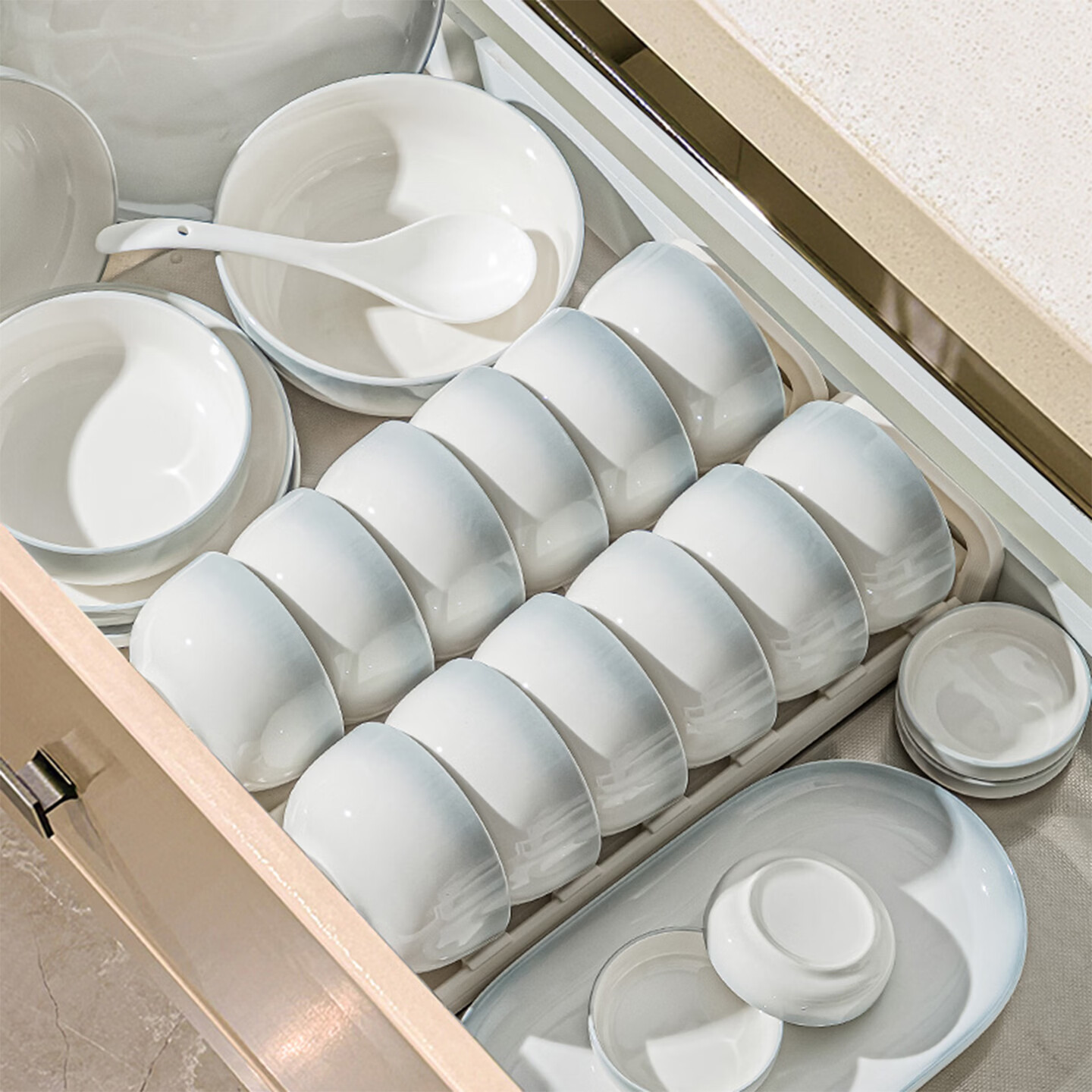 精缔陶瓷JINGDI釉下彩碗碟套装家用高颜值渐变餐具套装简约陶瓷碗盘碗筷乔迁送礼 【釉下彩】4人食28件