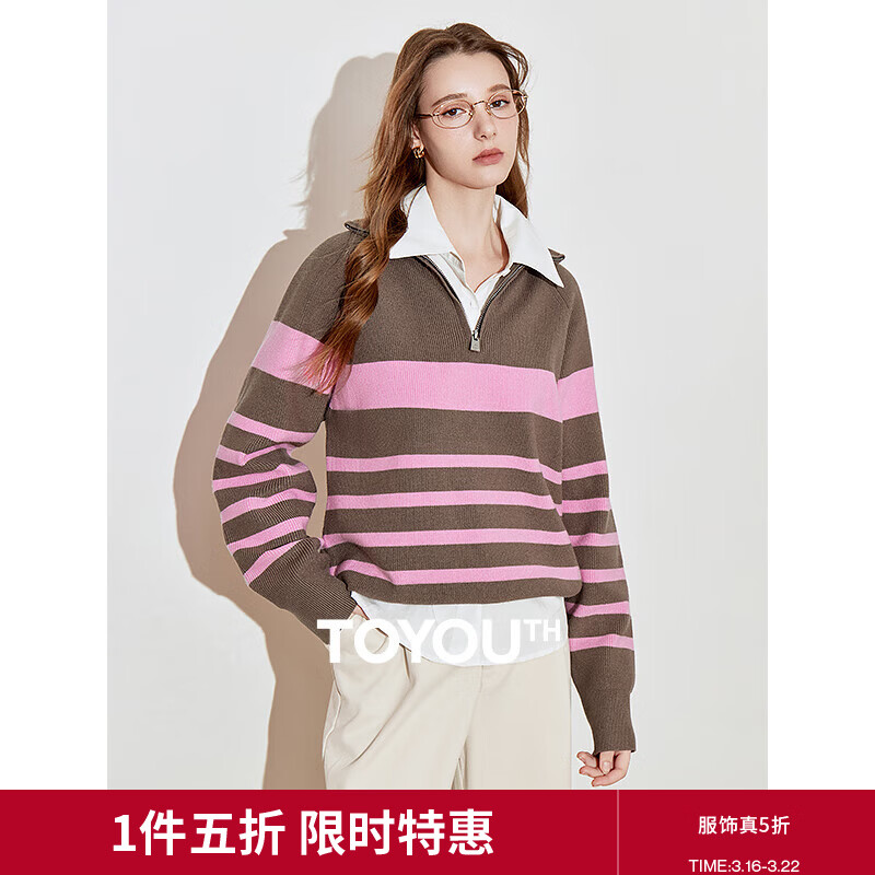 �������������֯��Ů2024�ﶬ�¿�����polo����ͷײɫ����ë�� �ۿ��� M 129Ԫ