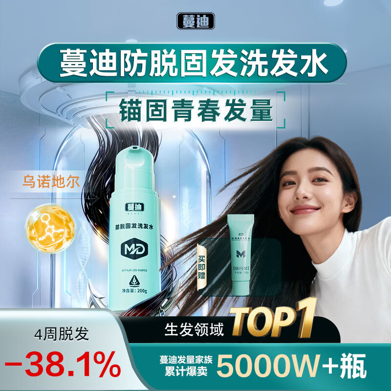 蔓迪【防脱特证】蔓迪乌诺地尔防脱固发洗发水-激活萎缩毛囊