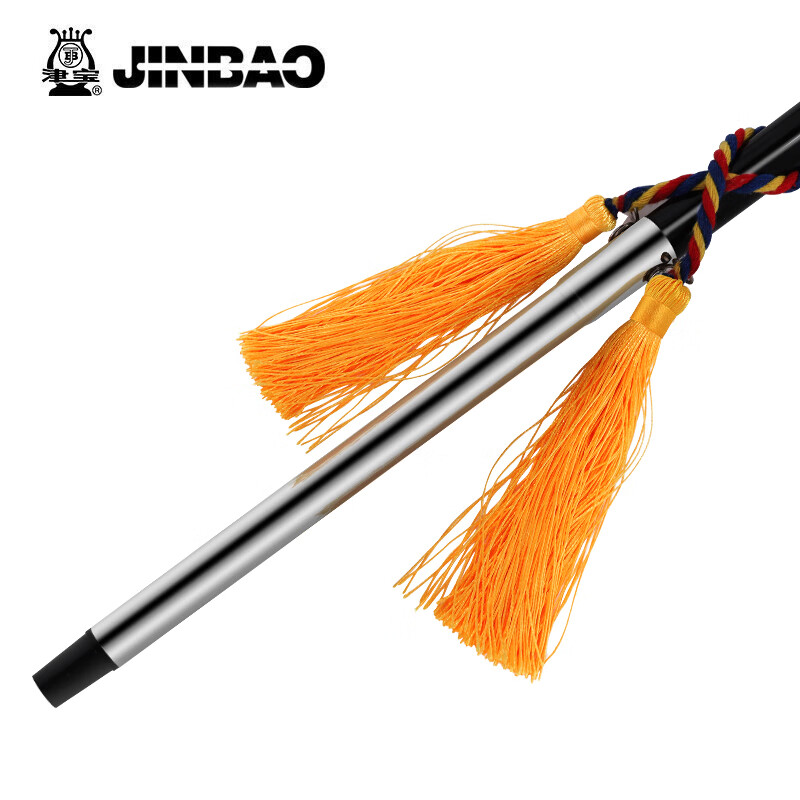 津宝 指挥杖乐器鼓号队军乐队白蜡木镀镍专业指挥棒155cm螺纹尺寸