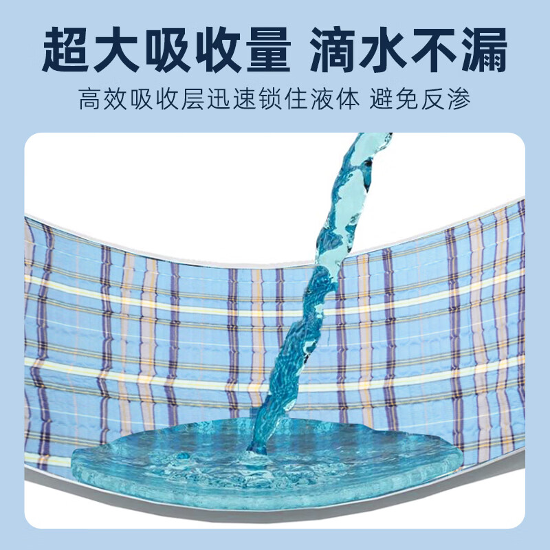 美物德品老人隔尿垫卧床瘫痪病成人专用防水防漏可洗隔尿垫神器护理用品 隔尿垫100*150CM(灰蓝格)