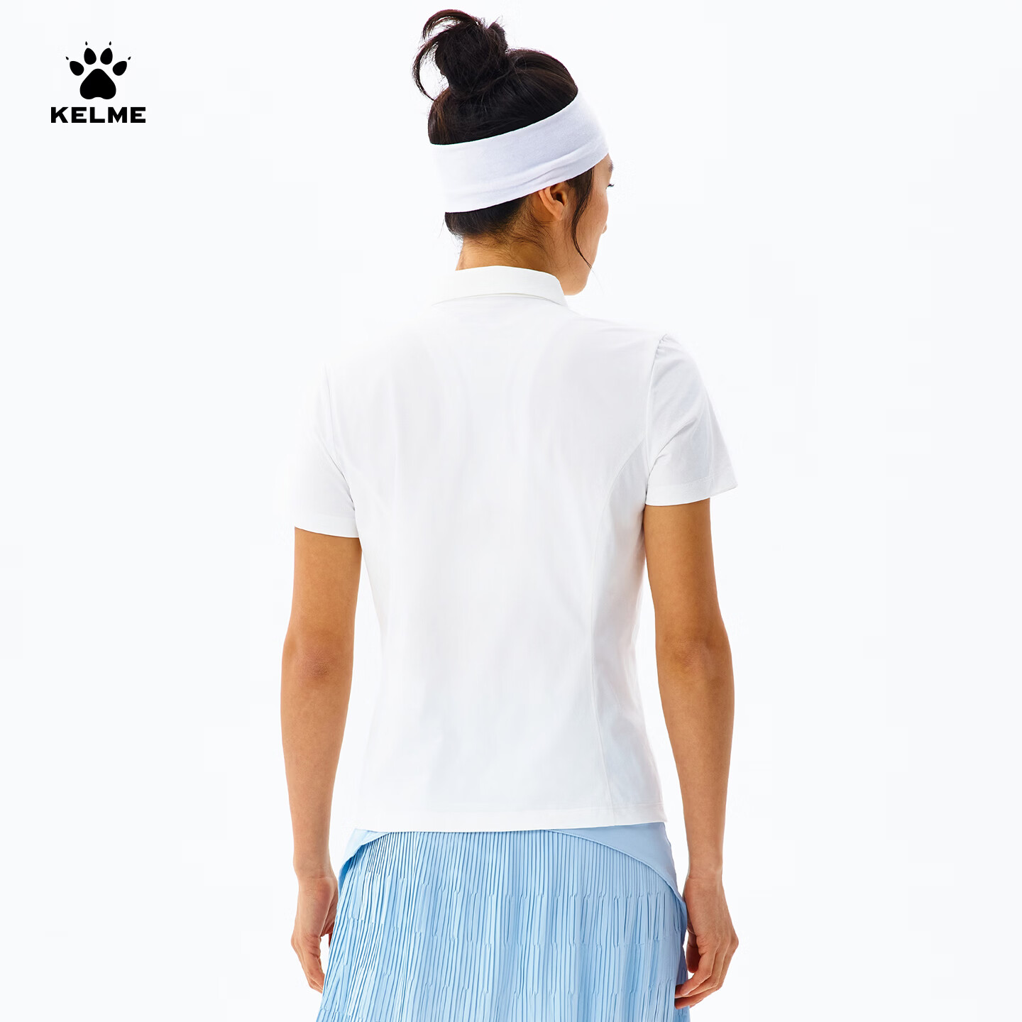 卡尔美（KELME）短袖POLO衫女夏季新款速干运动休闲通勤棉感翻领上衣 光亮白 S