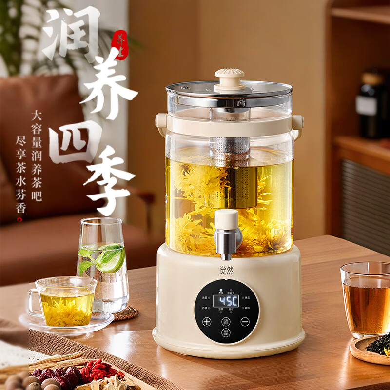 觉然纯钛养生壶大容量家用全自动带水龙头恒温多功能煮茶煎药花茶壶 3.5L 【钛发热盘】配茶漏