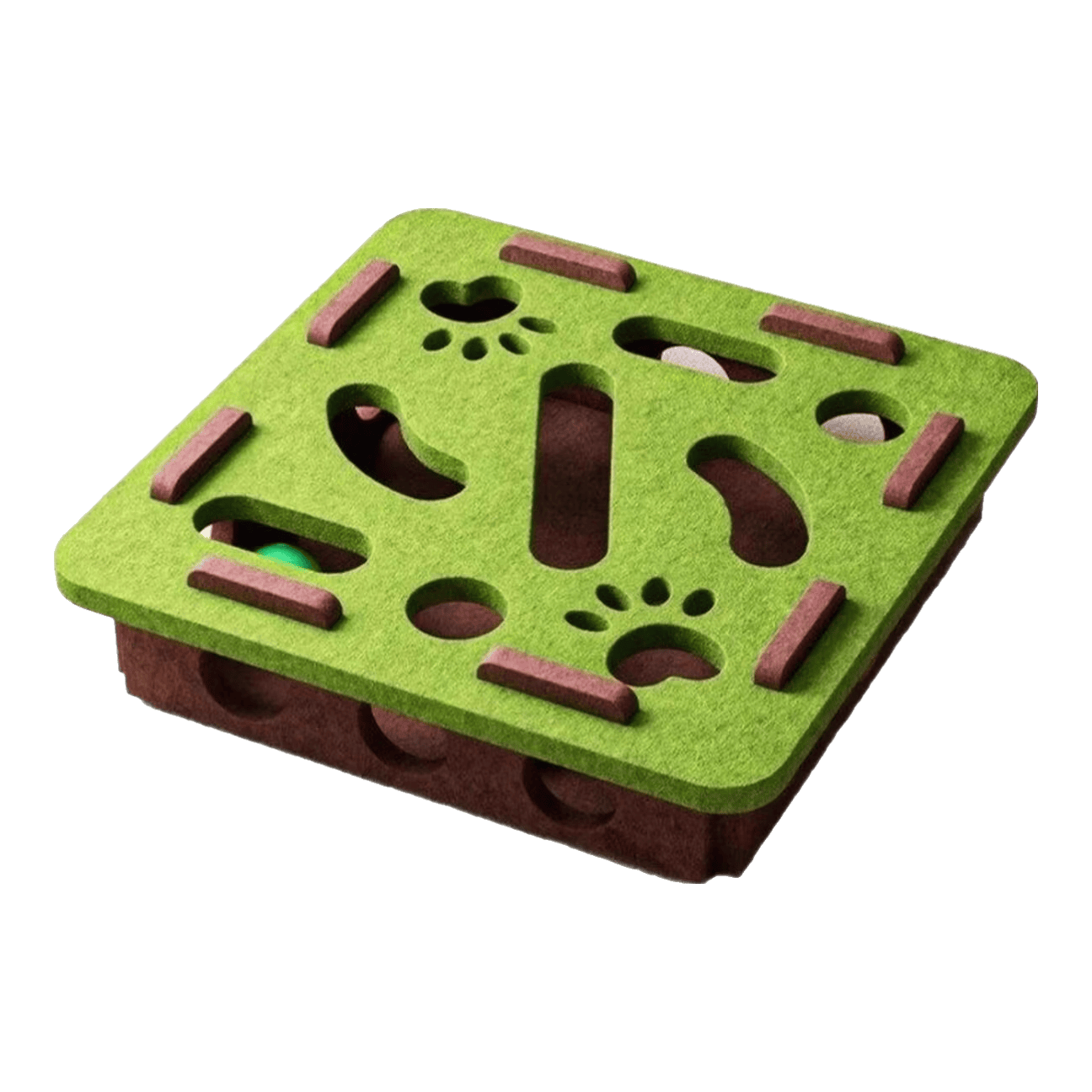 小猫日记猫窝四季通用猫爬架猫树一体猫咪多层树洞家用双层抓板封闭式猫屋 毛毡迷宫掏球乐【方形绿棕款】