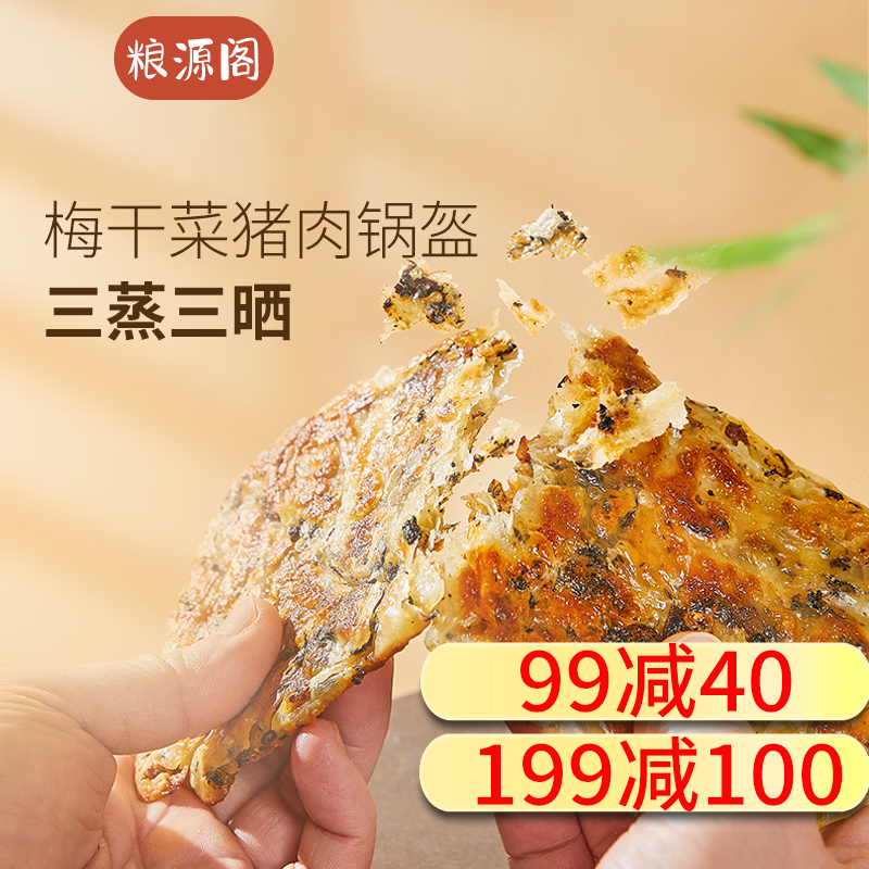 粮源阁 梅干菜猪肉锅盔 速食馅饼春节也送货儿童早餐 100g*5片*2袋
