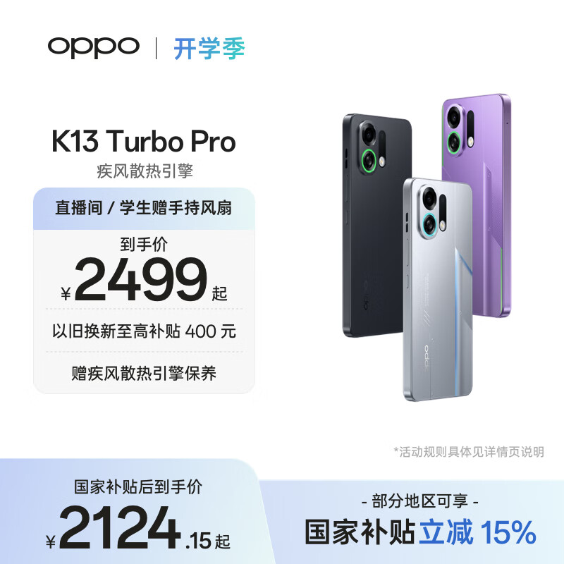 OPPO K13 Turbo Pro 5G 【国家补贴】 潮汐引擎 第四代骁龙 8s 7000mAh 五年长寿大电池 大内存性价比 骑士银 12GB+256GB